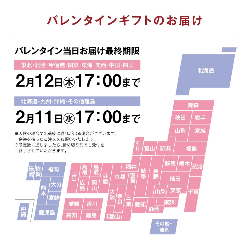 バレンタインギフトのお届け
